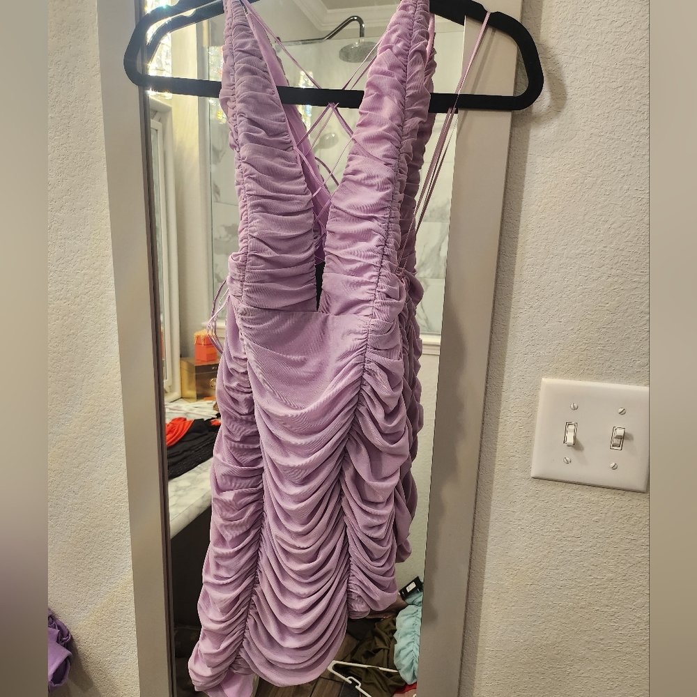 Nwt madrid rouched mesh mini dress